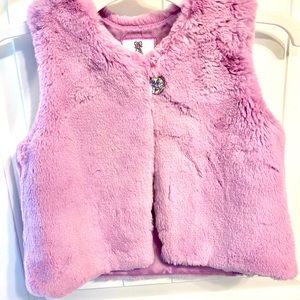 Gymboree Fuzzy lilac girls vest
